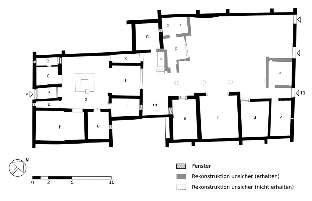 Pompeii V.4.a/11. Casa di Marco Lucrezio Frontone. Plan courtesy of Annette Haug.